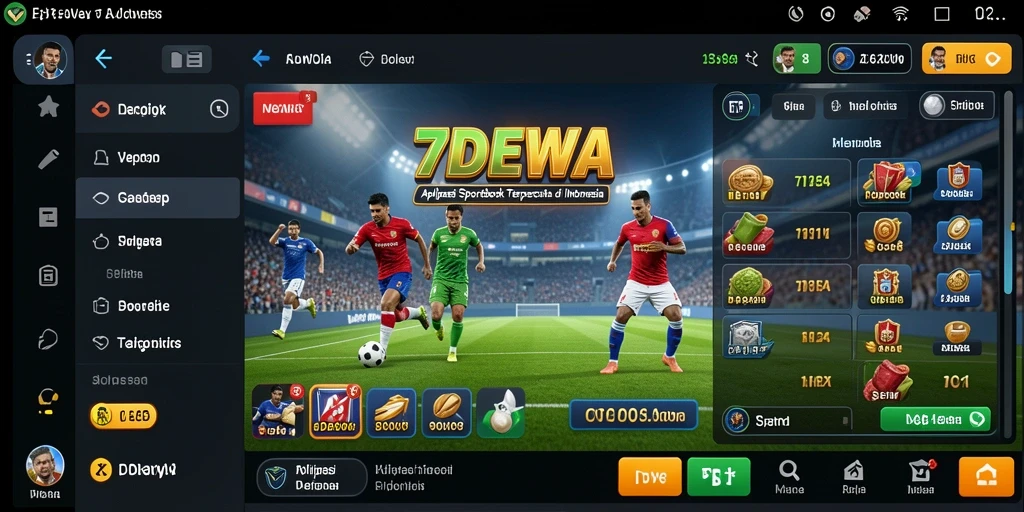 Tampilan menarik dari aplikasi 7DEWA dengan fitur taruhan olahraga.