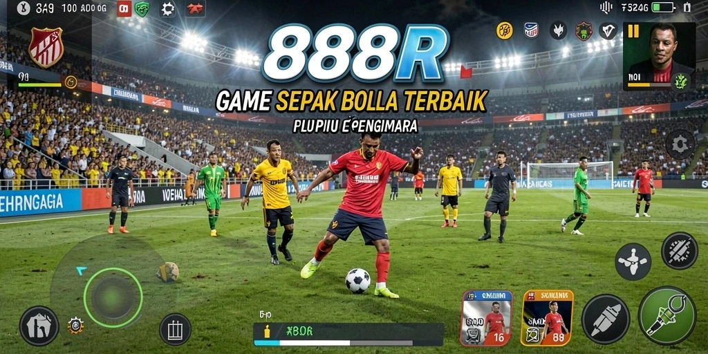 Gameplay seru saat bermain 888R dengan tim sepatu bola favorit.
