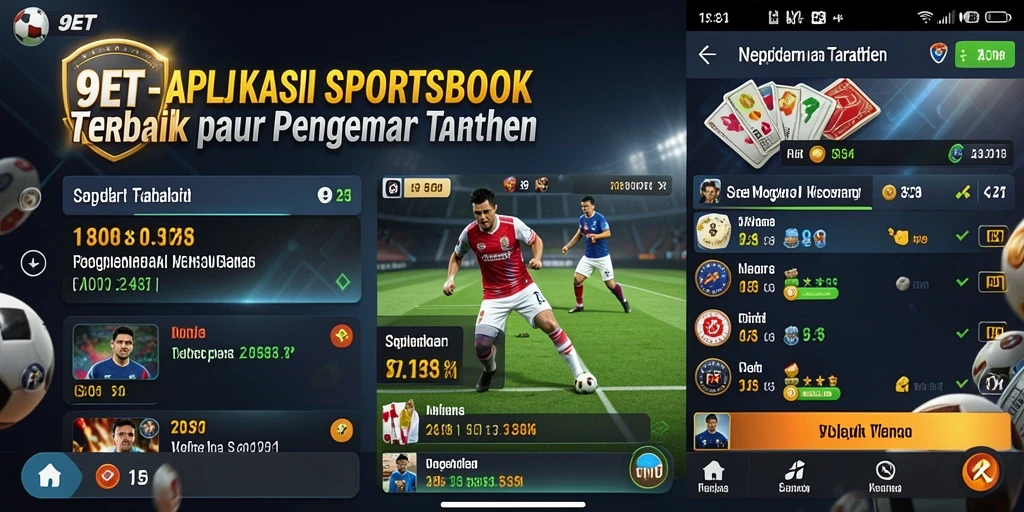 Tampilan utama aplikasi 9ET dengan pilihan taruhan yang beragam.