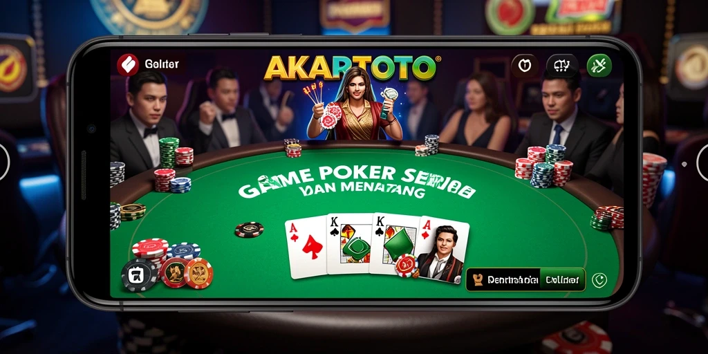 Tampilan gameplay AKARTOTO yang mengesankan dalam permainan Poker.
