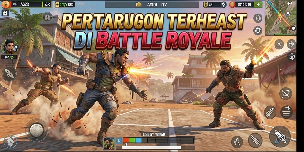 Gameplay seru di ASD123, pertempuran sengit di arena Battle Royale.