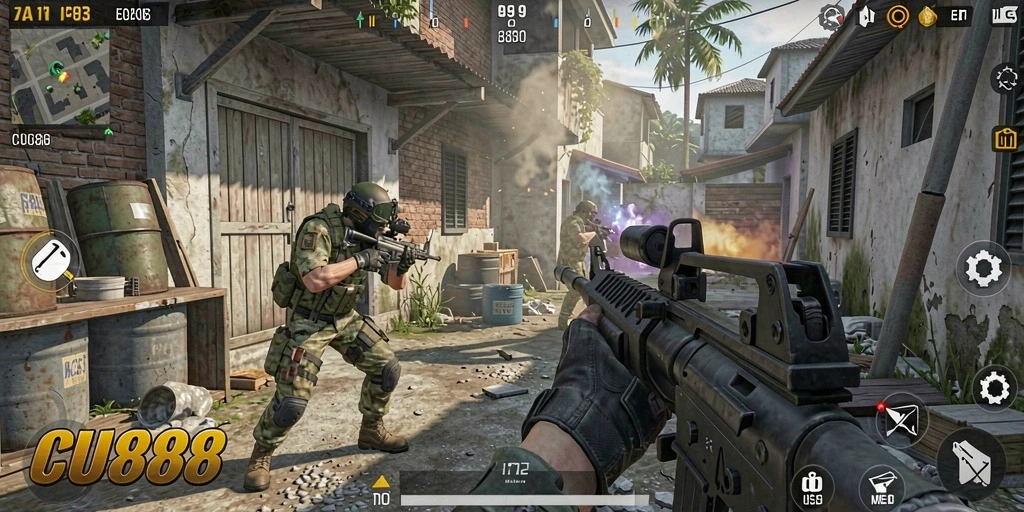 Screenshot CU888 menampilkan aksi gameplay penuh adrenalin dan strategi.
