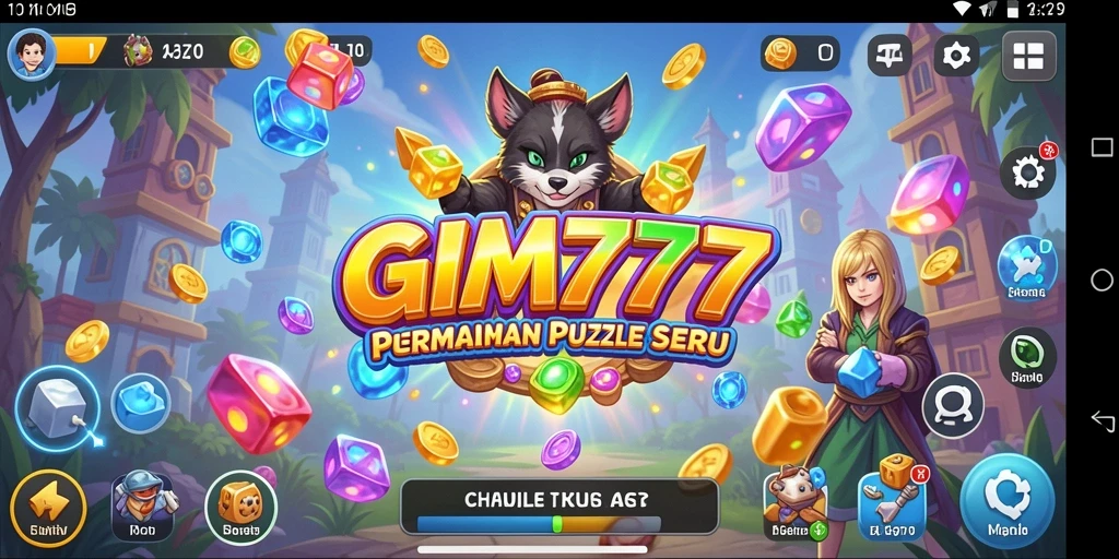 Screenshot gameplay GIM777 menampilkan tantangan puzzle yang menawan.