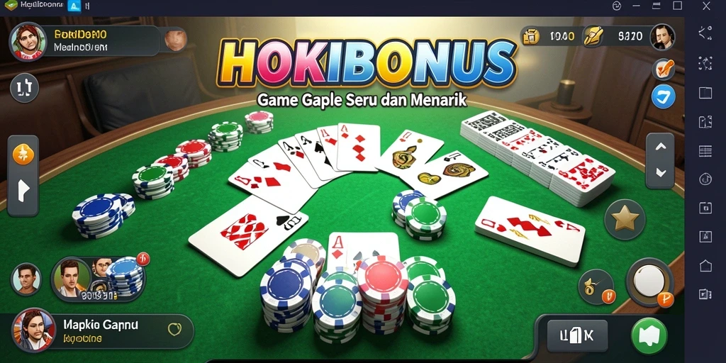 Screenshot gameplay HOKIBONUS menampilkan keseruan bermain Gaple secara online.