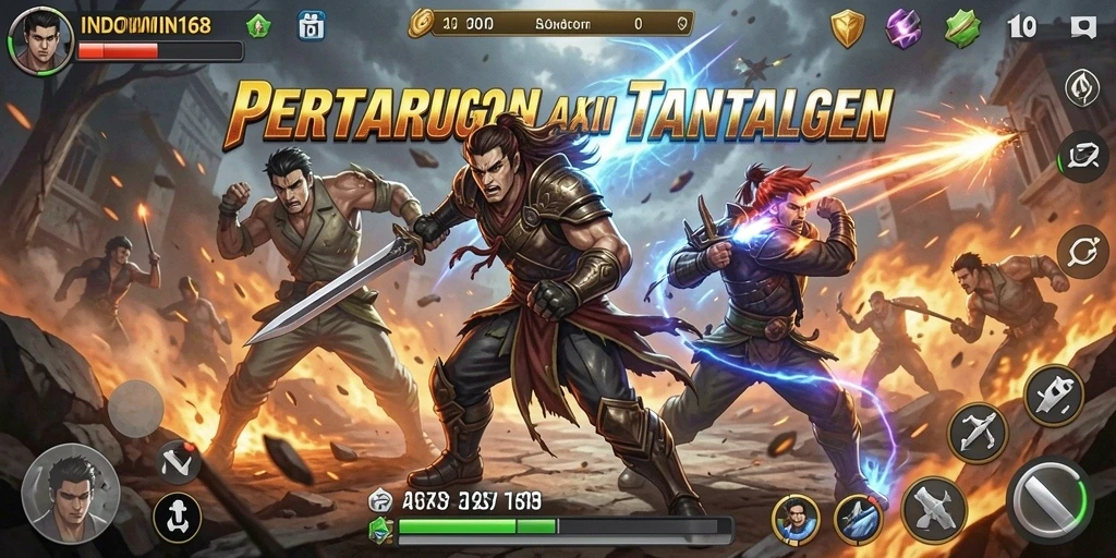 Tampilan gameplay INDOWIN168 yang intens dan mendebarkan.