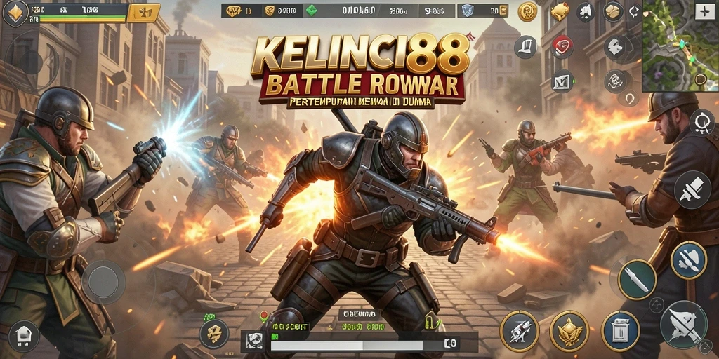 Tangkapan layar KELINCI88 menampilkan aksi mendebarkan dalam pertempuran Battle Royale.
