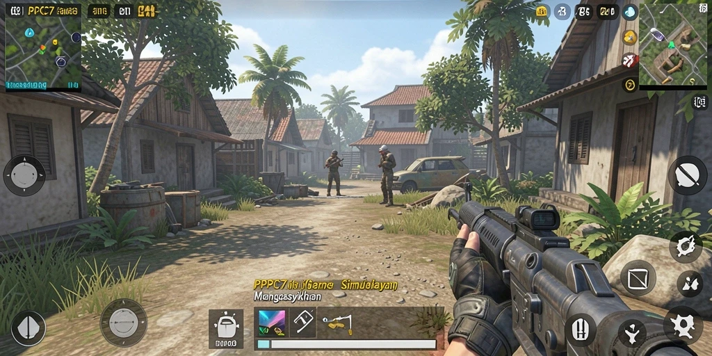 Tangkapan layar gameplay dari PCPC7 menampilkan interaksi karakter yang dinamis.