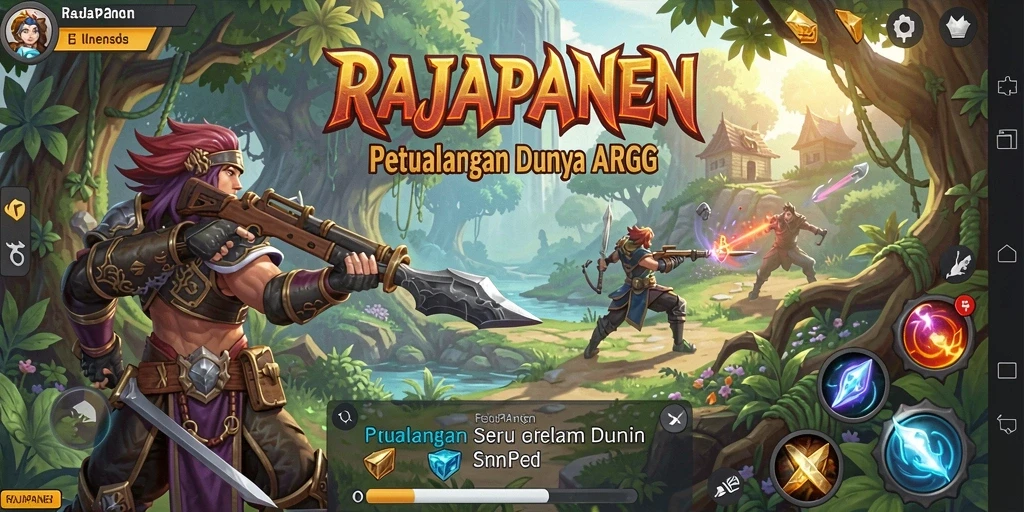 Screenshot gameplay RAJAPANEN yang menampilkan aksi pertarungan yang mendebarkan.