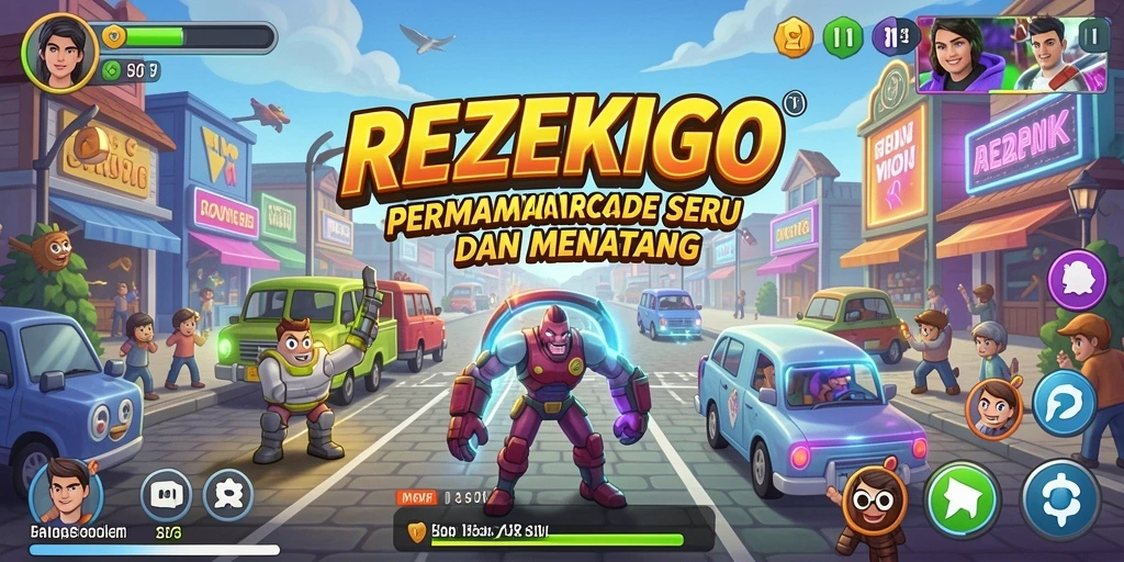 Tangkapan layar gameplay <strong>REZEKIGO</strong> menampilkan aksi seru dan tantangan arcade.