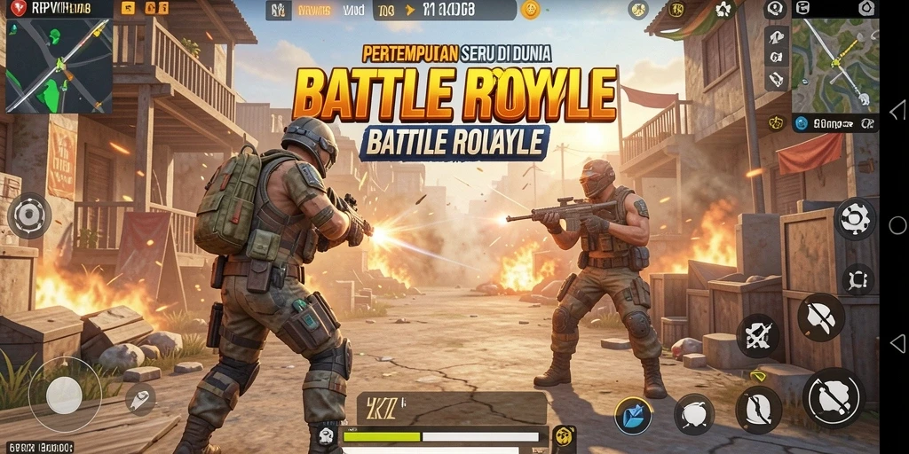 Gameplay seru di <strong>RPVIP8</strong> dengan aksi dan strategi Battle Royale.