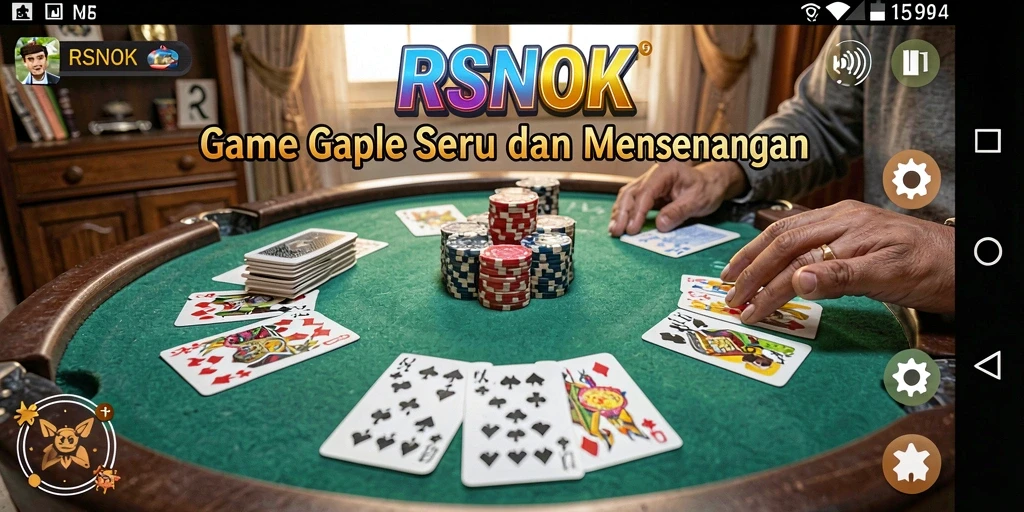 Gameplay Gaple dalam RSNOK yang seru dan kompetitif.