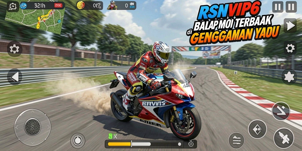 Screenshot gameplay <strong>RSNVIP6</strong> yang menampilkan aksi balap motor seru.