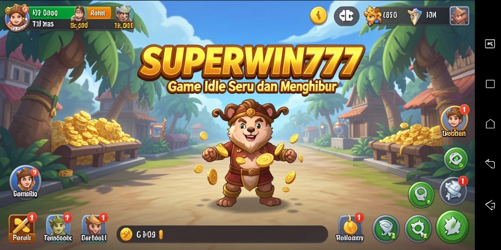Tampilan gameplay seru dari SUPERWIN777 di layar ponsel.