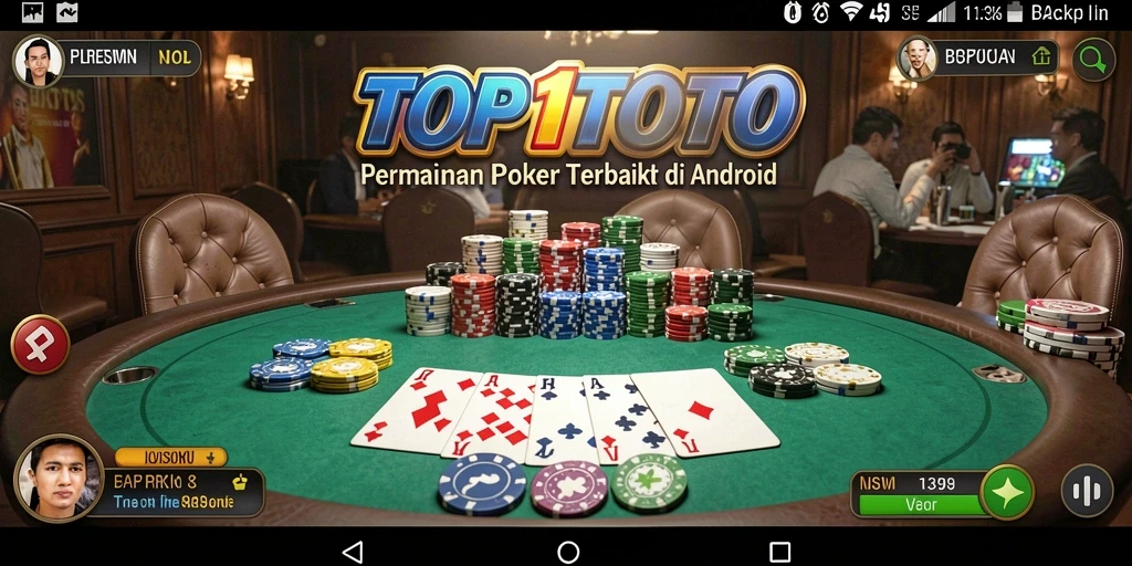 Tampilan gameplay Poker yang menegangkan di TOP1TOTO.