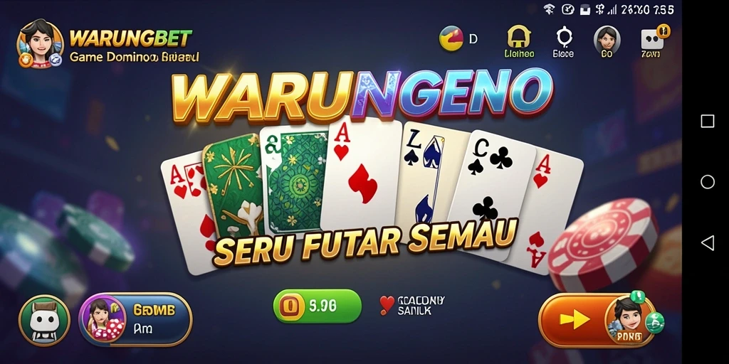 Tampilan gameplay seru dalam WARUNGBET saat bermain Domino.