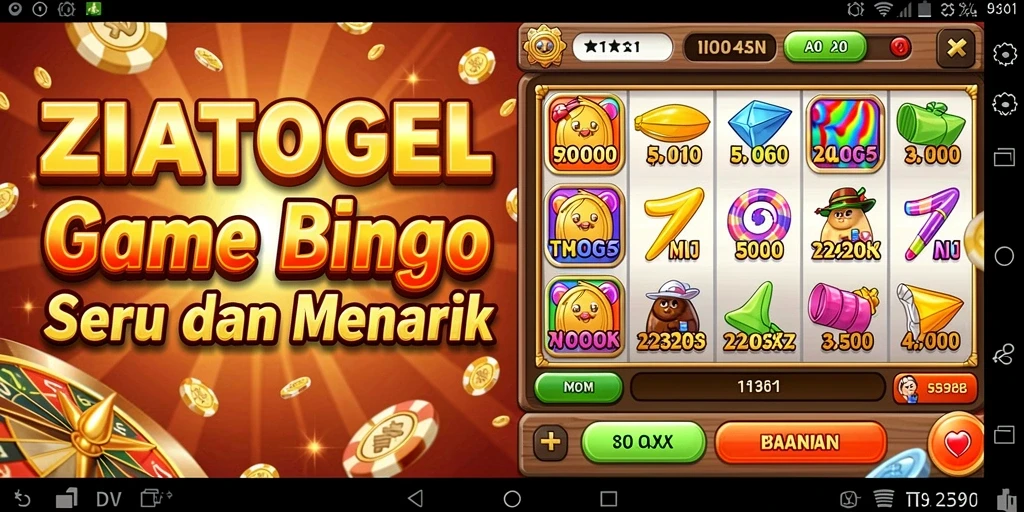 Tampilan gameplay Bingo yang seru dan interaktif dalam ZIATOGEL.