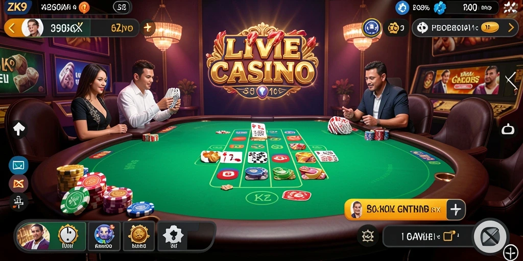 Tampilan gameplay Live Casino yang menarik di ZK9.